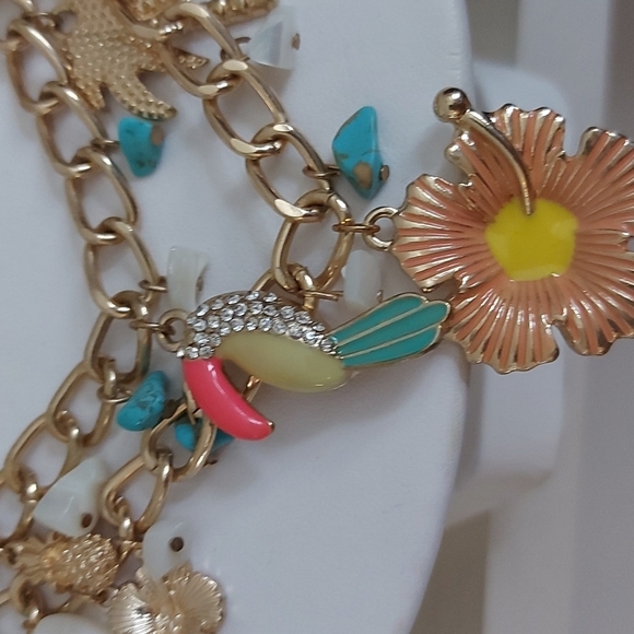 Tropical Multi Strand Statement Necklace - Picture 3 of 5